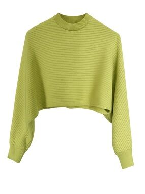 Wilfred Neon Lime Ribbed Knit Sweater